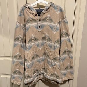 Pendleton Beige and Gray Patterned Hoodie